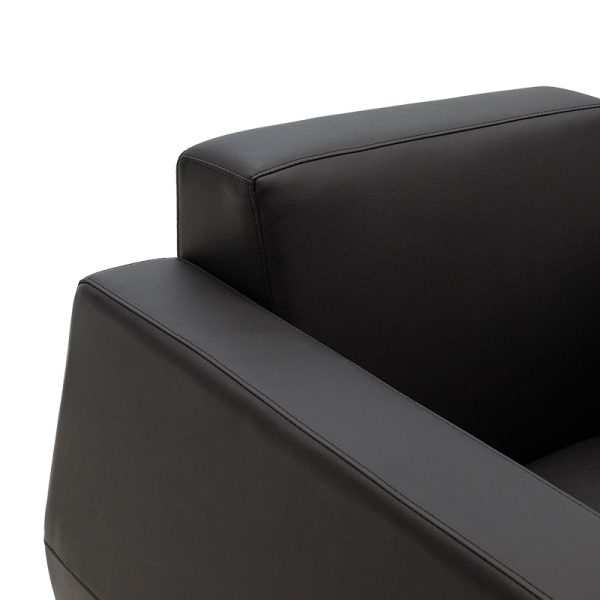 Πολυθρόνα Dermis  inox-τεχνόδερμα μαύρο 88x75x75εκ - Image 5