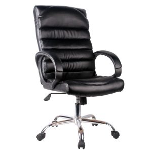 Καρέκλα Γραφείου  MOLY Μαύρο Δέρμα 65×70.5×119-126cm