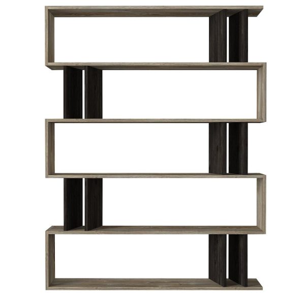 Βιβλιοθήκη  Antipaxi Sonoma/Wenge Μοριοσανίδα/Μελαμίνη 122x26x159cm - Image 3