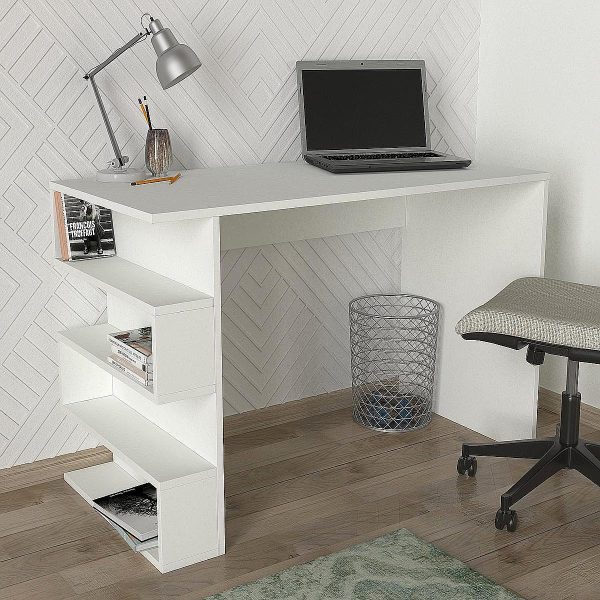 Γραφείο  CLEORA Λευκό Μοριοσανίδα/Μελαμίνη 120x60x74cm - Image 3