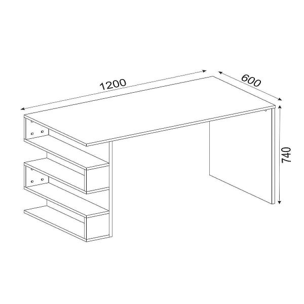 Γραφείο  CLEORA Λευκό Μοριοσανίδα/Μελαμίνη 120x60x74cm - Image 5