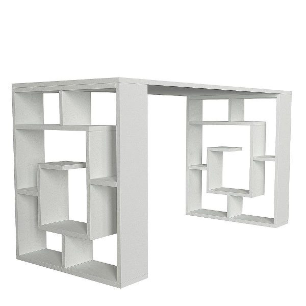 Γραφείο  LINE Λευκό Μοριοσανίδα/Μελαμίνη 140x60x74cm - Image 2