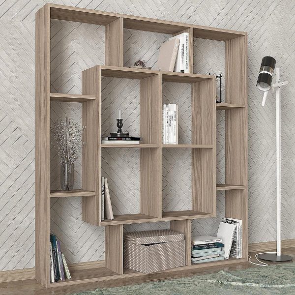 Βιβλιοθήκη  NISIROS Cordoba Μοριοσανίδα/Μελαμίνη 136x22x136cm - Image 4