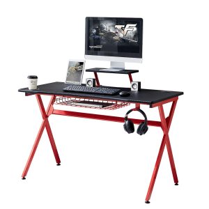 Γραφείο Gaming  PETROSYS Μαύρο/Κόκκινο 120×60.5x90cm