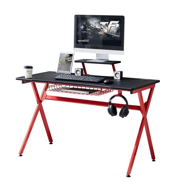 Γραφείο Gaming  PETROSYS Μαύρο/Κόκκινο 120x60.5x90cm - Image 2