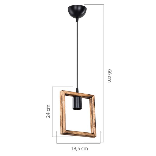 Φωτιστικό οροφής μονόφωτο Isolate  Ε27 καρυδί 18.5x3x24εκ - Image 4