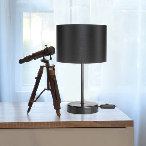 Επιτραπέζιο φωτιστικό PWL-1183  Ε27 μαύρο Φ22×36.5εκ