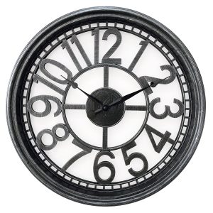 Ρολόι Τοίχου  Ασημί Πλαστικό Φ50.7×5.2cm