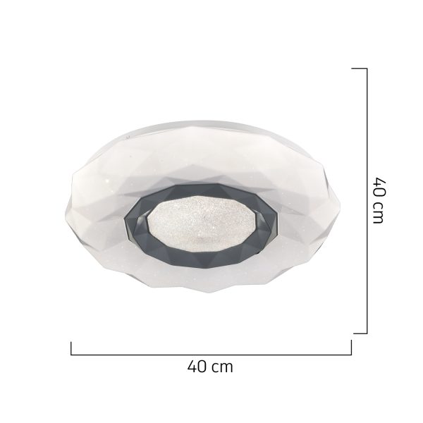 Φωτιστικό Οροφής LED  LIBRA Λευκό Μέταλλο/Γυαλί 40x40cm - Image 2