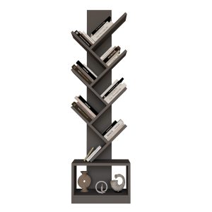 Βιβλιοθήκη  BADRU Ανθρακί Μοριοσανίδα 40×19.5x150cm