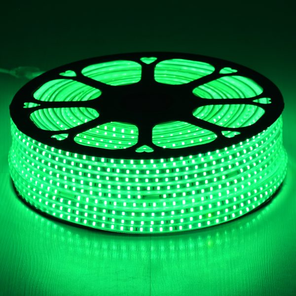 70505 Slim Ταινία Μονής Σειράς Epistar LED SMD 2835 1m 12W/m 96LED/m 1572lm/m 120° DC 230V Αδιάβροχη IP68 Πράσινο Dimmable - Image 2