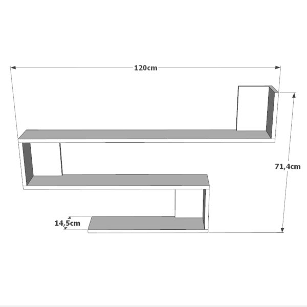 Ράφι Τοίχου  EALING Πεύκο Μοριοσανίδα 120x145x71.4cm - Image 4