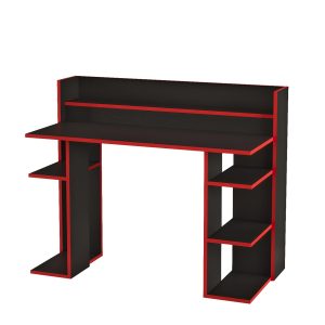 Γραφείο  FIFE Μαύρο/Κόκκινο Μοριοσανίδα/Μελαμίνη 124x58x98cm