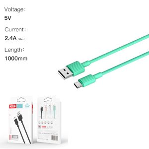 XO NB156 USB Καλώδιο Φόρτισης για Micro Πράσινο