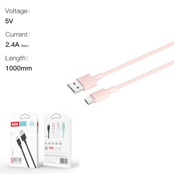 XO NB156 USB Καλώδιο Φόρτισης για Micro Ρόζ - Image 2