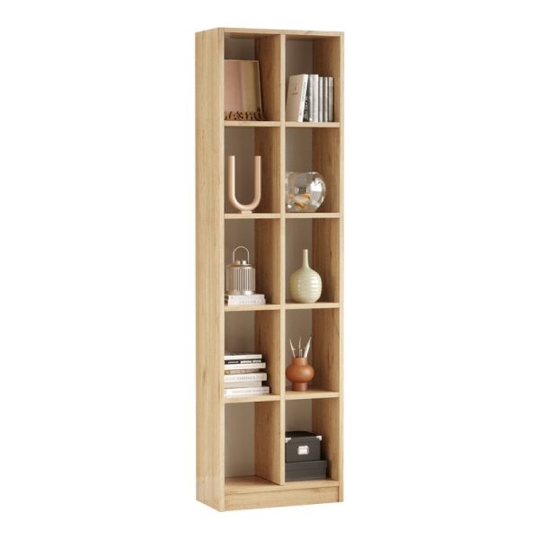 Βιβλιοθήκη Oteca 10θέσεων  σε φυσική απόχρωση 51.1x25.4x180εκ