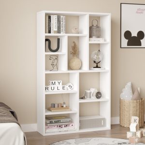 Βιβλιοθήκη Boteca 10θέσεων  σε λευκή απόχρωση 75x22x123.6εκ
