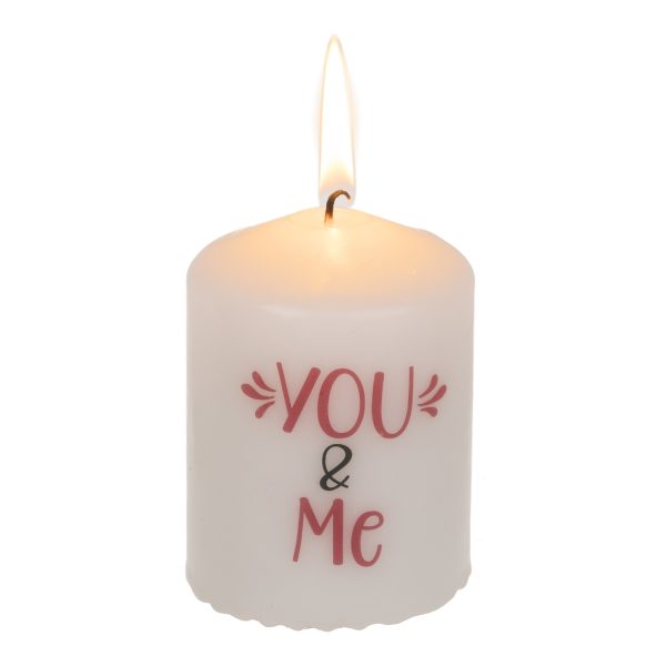 Κερί Κύλινδρος ‘You & Me’ Λευκό 6x8cm - Image 3
