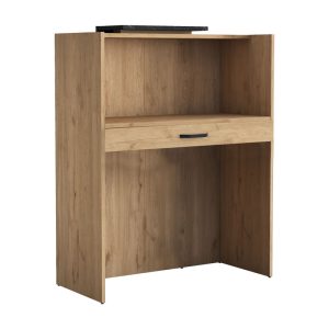 Γραφείο reception Zowel  μελαμίνης φυσικό-ανθρακί 90x40x110εκ