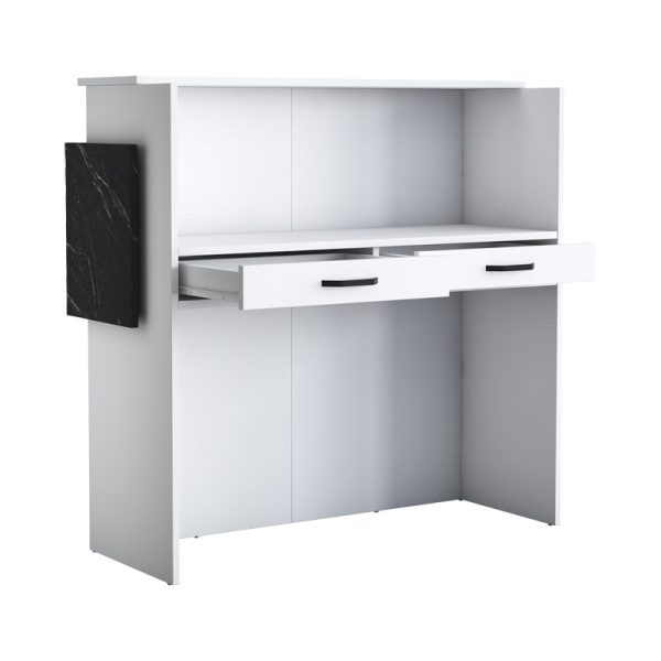Γραφείο reception Triana  μελαμίνης λευκό-ανθρακί 110x40x110εκ - Image 3