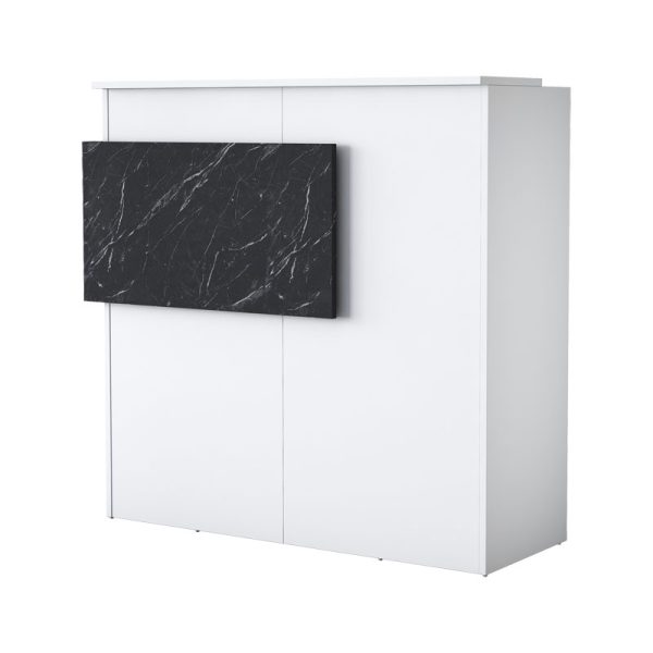 Γραφείο reception Triana  μελαμίνης λευκό-ανθρακί 110x40x110εκ - Image 4