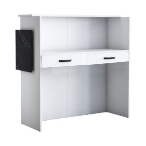 Γραφείο reception Triana  μελαμίνης λευκό-ανθρακί 110x40x110εκ