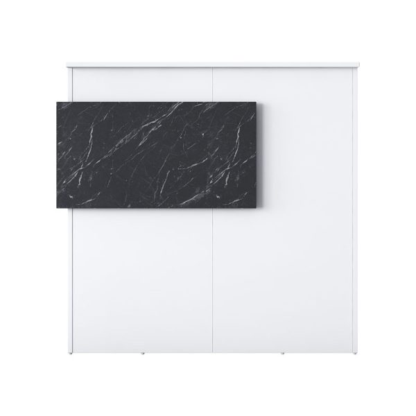 Γραφείο reception Triana  μελαμίνης λευκό-ανθρακί 110x40x110εκ - Image 5
