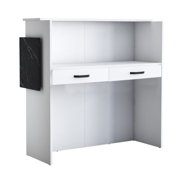 Γραφείο reception Triana  μελαμίνης λευκό-ανθρακί 110x40x110εκ