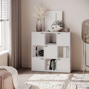 Βιβλιοθήκη Bookel  σε λευκή απόχρωση 88.5×27.5×89.3εκ