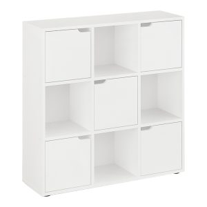Βιβλιοθήκη Bookel  σε λευκή απόχρωση 88.5×27.5×89.3εκ