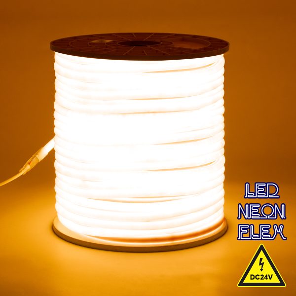 70586 TUBE 360° Degree Neon Flex Epistar LED SMD 2835 1m 12W/m 120LED/m 1212lm/m 360° DC 24V Αδιάβροχη IP68 Gold - Ultra Θερμό 2200K Dimmable - Image 5