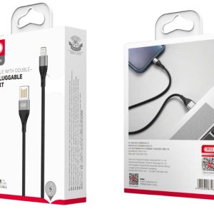 XO NB188 2.4A Διπλής Φοράς Φόρτιση USB Lightning 1m Γκρί