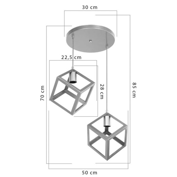 Φωτιστικό οροφής δίφωτο Deepora  Ε27 λευκό 30x65x80εκ - Image 3