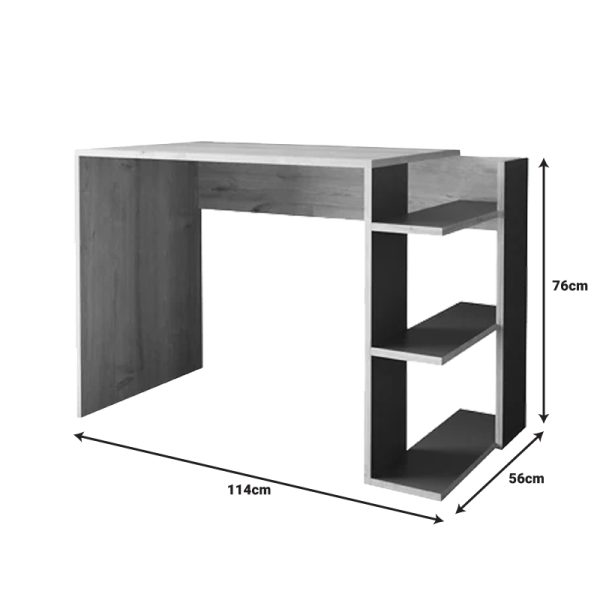 Γραφείο εργασίας Toska  σε oak- ανθρακί απόχρωση 114x56x76εκ - Image 3