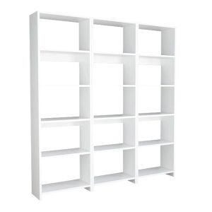 Βιβλιοθήκη Rabuku  σε λευκή απόχρωση 146x22x160εκ