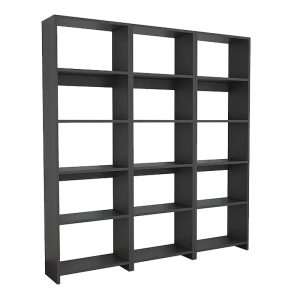 Βιβλιοθήκη Rabuku  σε ανθρακί απόχρωση 146x22x160εκ