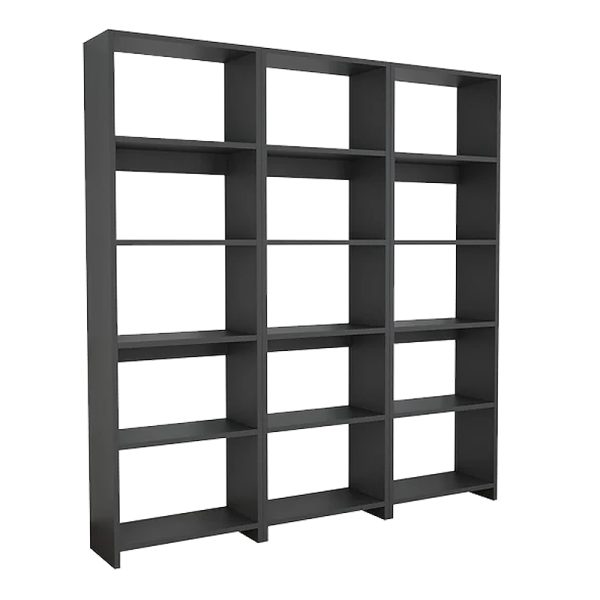 Βιβλιοθήκη Rabuku  σε ανθρακί απόχρωση 146x22x160εκ