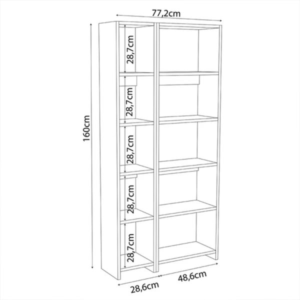 Βιβλιοθήκη Alkathi  σε oak απόχρωση 77x22x160εκ - Image 3