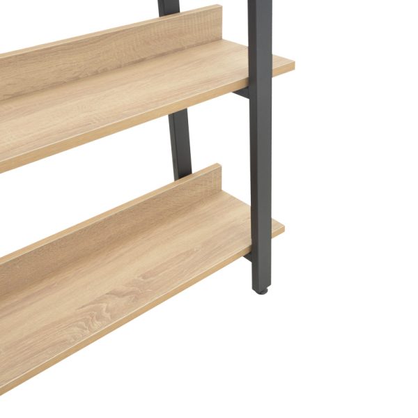 Βιβλιοθήκη Almond  σε oak-μαύρη απόχρωση 120x29x185εκ - Image 4