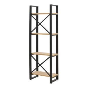 Βιβλιοθήκη Crimson  σε oak-μαύρη απόχρωση 50x22x150εκ