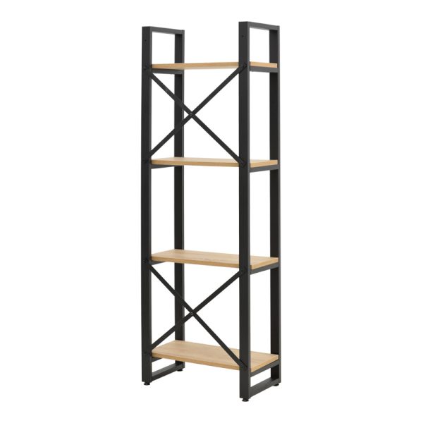 Βιβλιοθήκη Crimson  σε oak-μαύρη απόχρωση 50x22x150εκ - Image 2