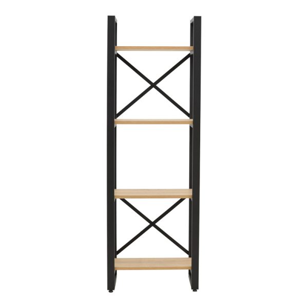 Βιβλιοθήκη Crimson  σε oak-μαύρη απόχρωση 50x22x150εκ - Image 3