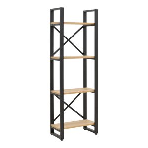 Βιβλιοθήκη Crimson  σε oak-μαύρη απόχρωση 50x22x150εκ
