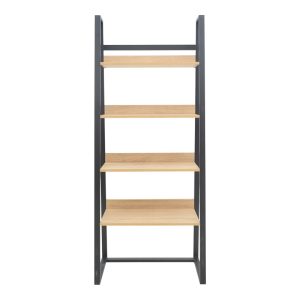 Βιβλιοθήκη Ryder  σε oak-μαύρη απόχρωση 75x36x185εκ
