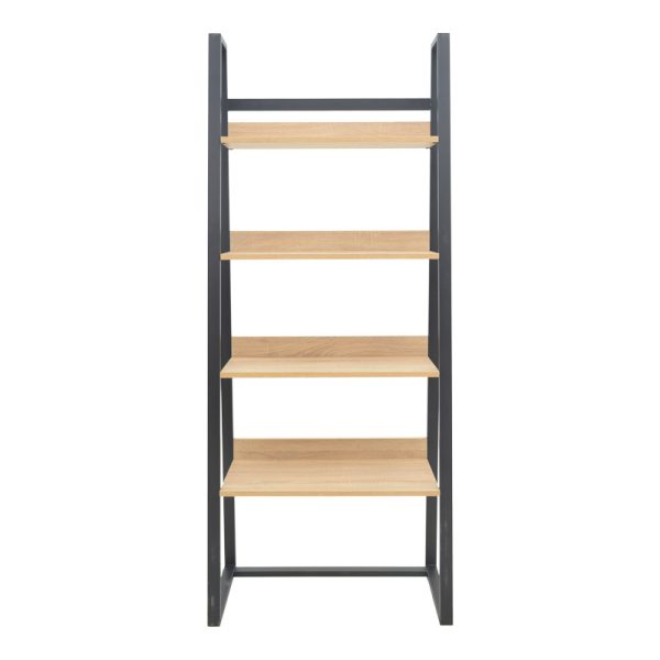 Βιβλιοθήκη Ryder  σε oak-μαύρη απόχρωση 75x36x185εκ - Image 2