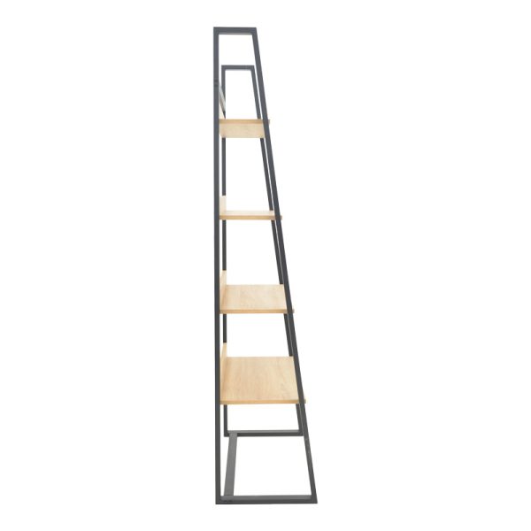 Βιβλιοθήκη Ryder  σε oak-μαύρη απόχρωση 75x36x185εκ - Image 3