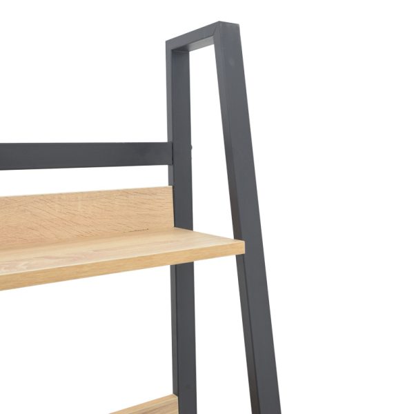 Βιβλιοθήκη Ryder  σε oak-μαύρη απόχρωση 75x36x185εκ - Image 4