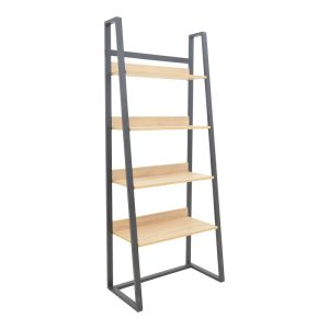 Βιβλιοθήκη Ryder  σε oak-μαύρη απόχρωση 75x36x185εκ