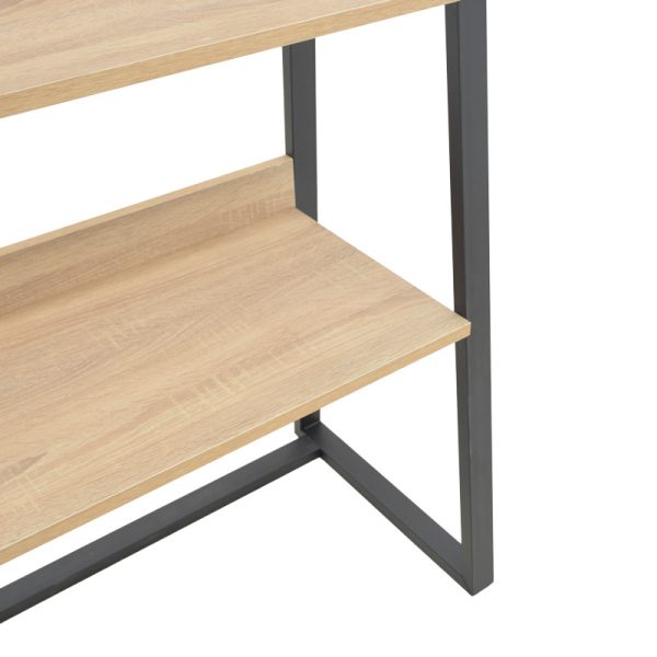 Βιβλιοθήκη Ryder  σε oak-μαύρη απόχρωση 75x36x185εκ - Image 5