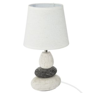Επιτραπέζιο φωτιστικό Rockgem  Ε27 ivory-ανθρακί Φ18×33εκ